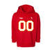 Front angle of the MAS Kansas City Wheelchair Football Amplife Customizable Toddler Red Hoodie against a white background