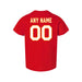 Back angle of the MAS Kansas City Wheelchair Football Amplife Customizable Toddler Red T-Shirt against a white background