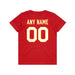 Back angle of the MAS Kansas City Wheelchair Football Amplife Customizable Youth Red T-Shirt against a white background