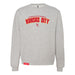 MAS Kansas City Wheelchair Football Arch Heather Grey Crewneck Sweatshirt on a white background