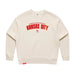 MAS Kansas City Wheelchair Football Arch Women's Ecru Modern Crewneck Sweatshirt on a white background