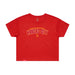 MAS Kansas City Wheelchair Football Arch Women's Red Crop T-Shirt on a white background