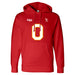 Front angle of the Clayton Peters MAS Kansas City Wheelchair Football Amplife Red Hoodie against a white background
