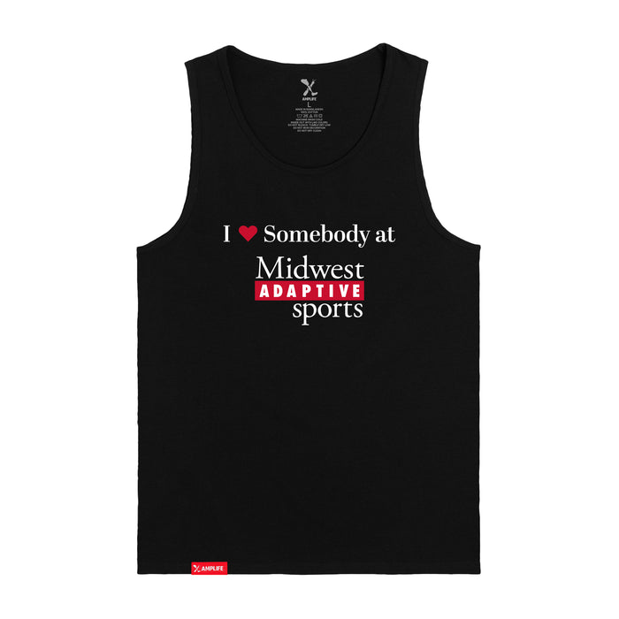 MAS Kansas City Wheelchair Football I Love Somebody at MAS Black Tank Top on a white background