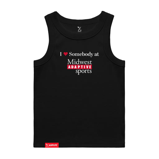 MAS Kansas City Wheelchair Football I Love Somebody at MAS Women's Black Organic Tank Top on a white background