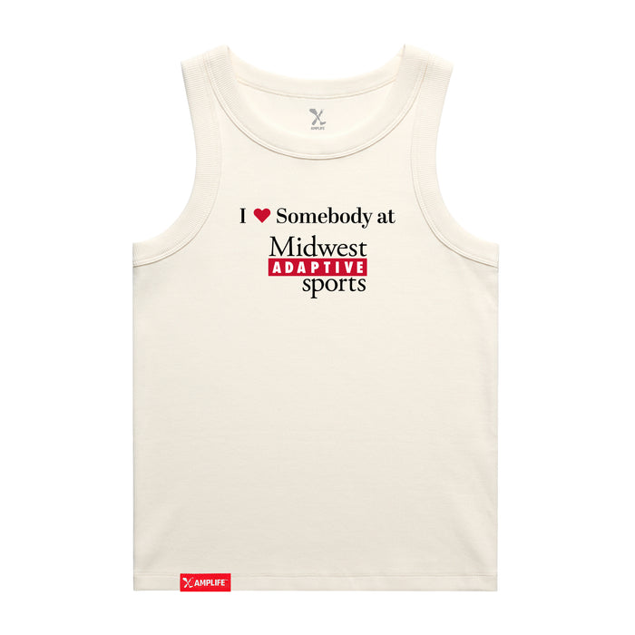 MAS Kansas City Wheelchair Football I Love Somebody at MAS Women's Ecru Organic Tank Top on a white background