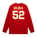 Back angle of the Jesse Gildea MAS Kansas City Wheelchair Football Amplife Red Long Sleeve T-Shirt against a white background
