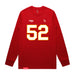 Front angle of the Jesse Gildea MAS Kansas City Wheelchair Football Amplife Red Long Sleeve T-Shirt against a white background