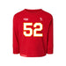 Front angle of the Jesse Gildea MAS Kansas City Wheelchair Football Amplife Toddler Red Long Sleeve T-Shirt against a white background