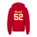 Back angle of the Jesse Gildea MAS Kansas City Wheelchair Football Amplife Youth Red Hoodie against a white background