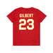 Back angle of the John Gilbert MAS Kansas City Wheelchair Football Amplife Youth Red T-Shirt against a white background
