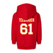 Back angle of the John Teegarden MAS Kansas City Wheelchair Football Amplife Toddler Red Hoodie against a white background