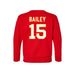 Back angle of the Josh Bailey MAS Kansas City Wheelchair Football Amplife Toddler Red Crewneck Sweatshirt against a white background