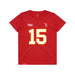 Front angle of the Josh Bailey MAS Kansas City Wheelchair Football Amplife Youth Red T-Shirt against a white background
