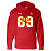 Front angle of the Josh Maier MAS Kansas City Wheelchair Football Amplife Red Hoodie against a white background