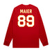 Back angle of the Josh Maier MAS Kansas City Wheelchair Football Amplife Red Long Sleeve T-Shirt against a white background