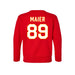 Back angle of the Josh Maier MAS Kansas City Wheelchair Football Amplife Toddler Red Crewneck Sweatshirt against a white background
