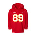 Front angle of the Josh Maier MAS Kansas City Wheelchair Football Amplife Toddler Red Hoodie against a white background