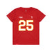 Front angle of the KC Ruback MAS Kansas City Wheelchair Football Amplife Youth Red T-Shirt against a white background