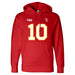 Front angle of the Kolton Kincaid MAS Kansas City Wheelchair Football Amplife Red Hoodie against a white background