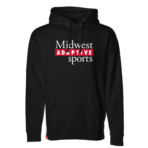 MAS Kansas City Wheelchair Football MAS Logo Black Hoodie on a white background