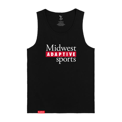 MAS Kansas City Wheelchair Football MAS Logo Black Tank Top on a white background