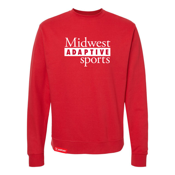 MAS Kansas City Wheelchair Football MAS Logo Red Crewneck Sweatshirt on a white background
