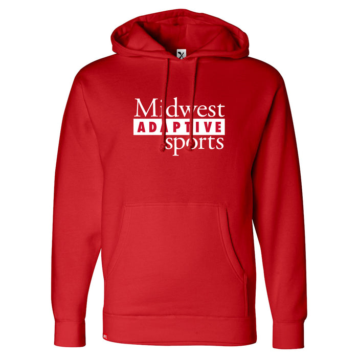 MAS Kansas City Wheelchair Football MAS Logo Red Hoodie on a white background