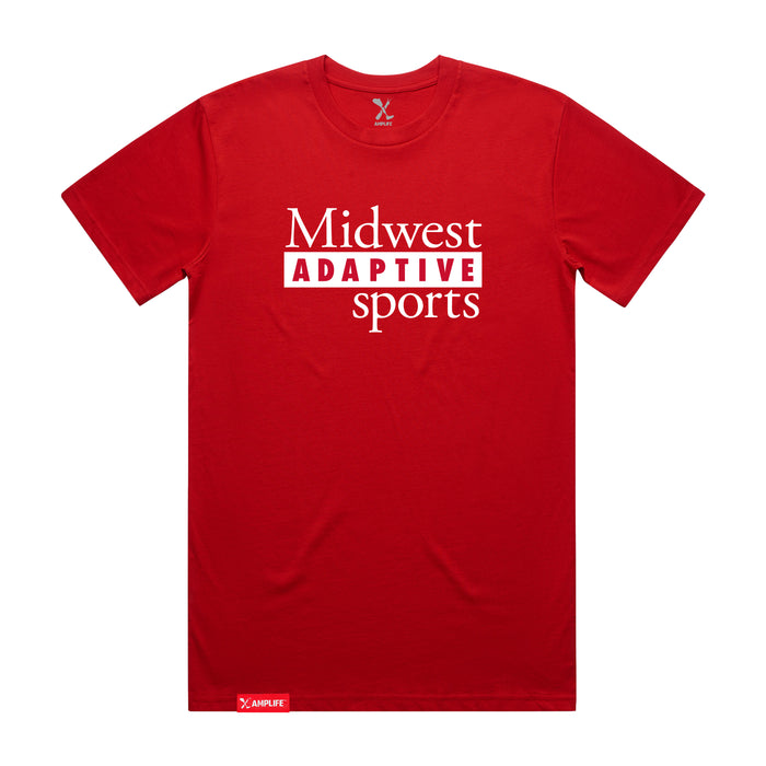 MAS Kansas City Wheelchair Football MAS Logo Red T-Shirt on a white background