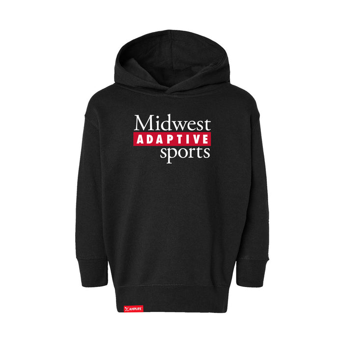 MAS Kansas City Wheelchair Football MAS Logo Toddler Black Hoodie on a white background