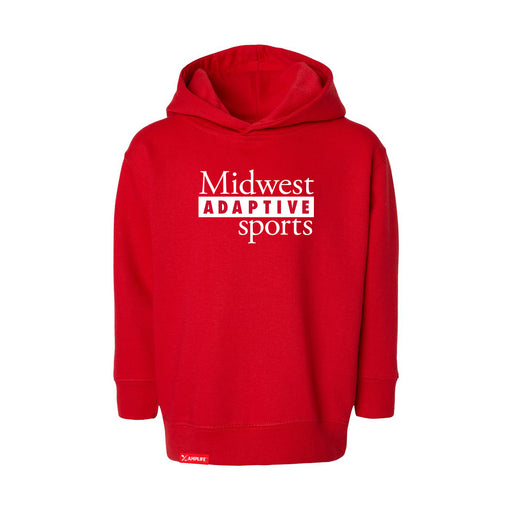 MAS Kansas City Wheelchair Football MAS Logo Toddler Red Hoodie on a white background