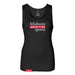 MAS Kansas City Wheelchair Football MAS Logo Women's Black Slim Micro Rib Tank Top on a white background