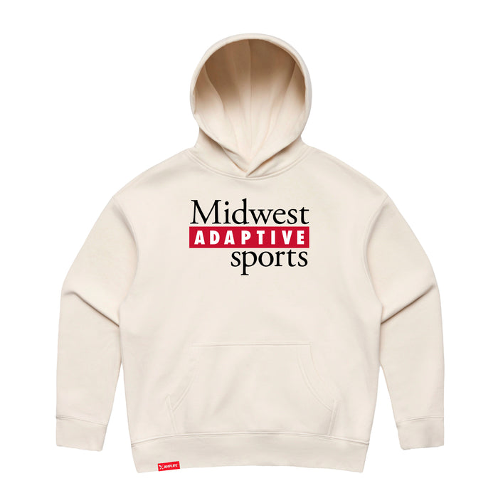 MAS Kansas City Wheelchair Football MAS Logo Women's Ecru Modern Hoodie on a white background