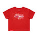 MAS Kansas City Wheelchair Football MAS Logo Women's Red Crop T-Shirt on a white background