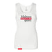 MAS Kansas City Wheelchair Football MAS Logo Women's White Slim Micro Rib Tank Top on a white background