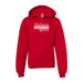 MAS Kansas City Wheelchair Football MAS Logo Youth Red Hoodie on a white background