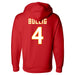 Back angle of the Matt Bollig MAS Kansas City Wheelchair Football Amplife Red Hoodie against a white background