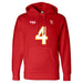 Front angle of the Matt Bollig MAS Kansas City Wheelchair Football Amplife Red Hoodie against a white background