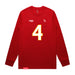 Front angle of the Matt Bollig MAS Kansas City Wheelchair Football Amplife Red Long Sleeve T-Shirt against a white background
