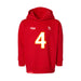 Front angle of the Matt Bollig MAS Kansas City Wheelchair Football Amplife Toddler Red Hoodie against a white background