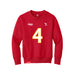 Front angle of the Matt Bollig MAS Kansas City Wheelchair Football Amplife Youth Red Crewneck Sweatshirt against a white background
