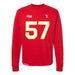 Front angle of the Michael Smart MAS Kansas City Wheelchair Football Amplife Red Crewneck Sweatshirt against a white background