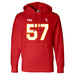 Front angle of the Michael Smart MAS Kansas City Wheelchair Football Amplife Red Hoodie against a white background