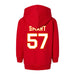 Back angle of the Michael Smart MAS Kansas City Wheelchair Football Amplife Toddler Red Hoodie against a white background