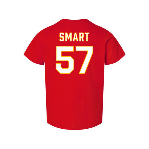 Back angle of the Michael Smart MAS Kansas City Wheelchair Football Amplife Toddler Red T-Shirt against a white background