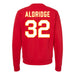 Back angle of the Mike Aldridge MAS Kansas City Wheelchair Football Amplife Red Crewneck Sweatshirt against a white background