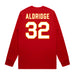 Back angle of the Mike Aldridge MAS Kansas City Wheelchair Football Amplife Red Long Sleeve T-Shirt against a white background