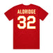 Back angle of the Mike Aldridge MAS Kansas City Wheelchair Football Amplife Red T-Shirt against a white background