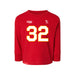 Front angle of the Mike Aldridge MAS Kansas City Wheelchair Football Amplife Toddler Red Long Sleeve T-Shirt against a white background