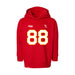 Front angle of the Nathan Rainge MAS Kansas City Wheelchair Football Amplife Toddler Red Hoodie against a white background
